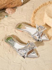 Fashion New Style Plus Size Women's Flat Pointed Toe Sandals, Versatile And Comfortable Flat Shoes