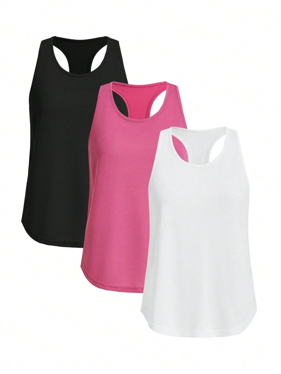 Easithlete Absorbs Sweat Breathable Crop Sports Teeworkout Tank Top - Multicolor - View 1