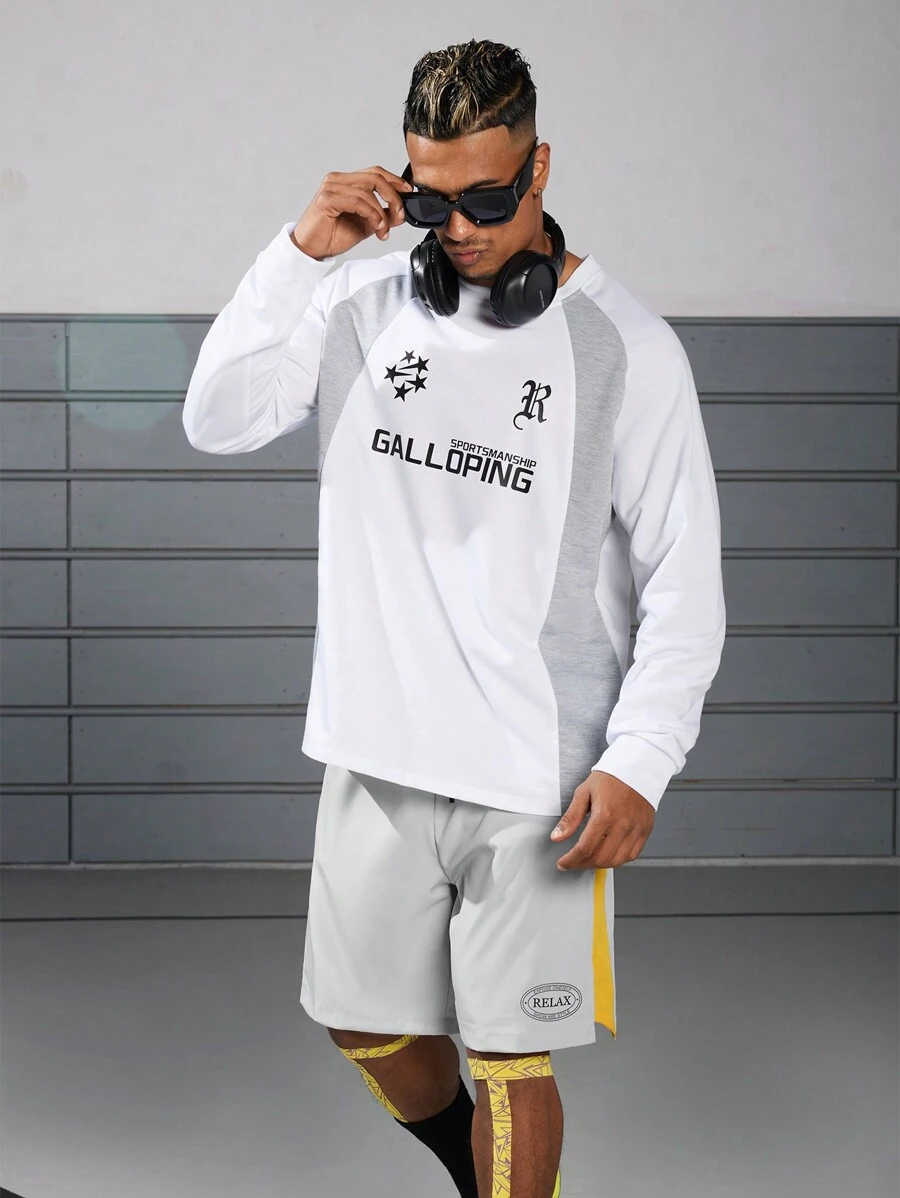 Gym Rark Boyfriend Style Men's Fashionable Daily Loose Fit Printed Long Sleeve Sports Sweatshirt Boyfriend Style Men Sweatshirt - Multicolor - View 1