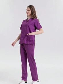 Stretch Women Scrub Uniforms Nurse Set