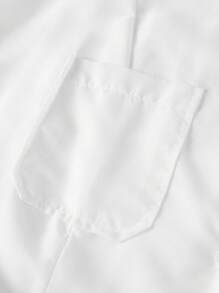 Anewsta 春夏季女士刺绣纯色西装领短袖连衣裙 - 白色 - 查看 11
