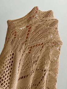 Women's Beach Holiday Solid Color Hollow Out Knitted Side Slit Cover-Up Skirt Summer