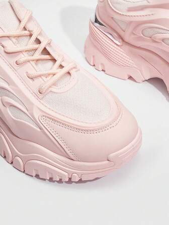 Vate Zapatos para mujer con suela gruesa, de moda, ligeros, color rosa, zapatillas deportivas de verano para vacaciones, zapatillas deportivas de verano, zapatos casuales, zapatos de vuelta al colegio, zapatos de estudiante universitario, zapatillas de primavera, zapatillas de Pascua
