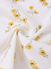 Tween Girl Simple Floral Printed Camisole Top Underwear - Multicolor - View 3