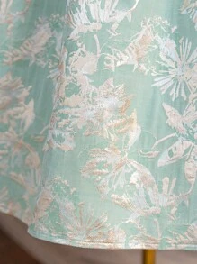 SHEIN Tween Girl Cute Bowknot Layered Mesh Shawl Embroidered Sleeveless Dress, 2pcs