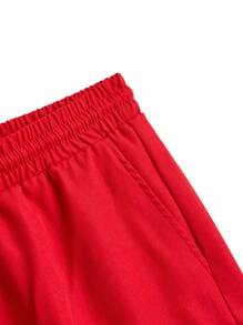 Manfinity VCAY 2pcs/Set Men Plus Size Casual Loose Short Sleeve T-Shirt And Drawstring Shorts Outfits - Multicolor - View 11