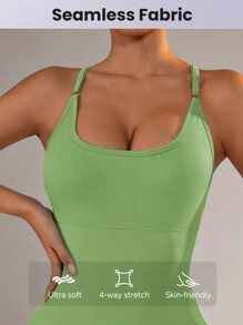 SHEIN Dewbera Damenmode Yoga Jumpsuit Einfarbig