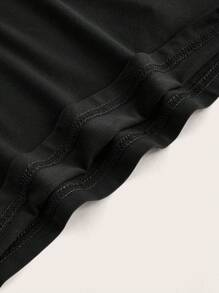 SHEIN Frenchy Solid Color V-Neck T-Shirt Summer Tops Vacation Clothes - Brown - View 10