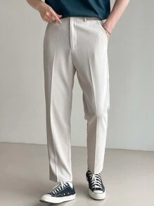DAZY Men's Plain Color Simple Daily Suit Pants For All Seasons