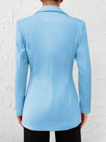 RueChic Ladies' Plain & Simple Daily Wear Blazer - Baby Blue - View 2