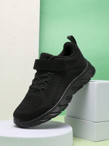 Sapatos de Caminhada ao Ar Livre Leves e Respiráveis para Meninos e Meninas Primavera/Verão, Sapatos Esportivos Pretos para Estudantes Escolares