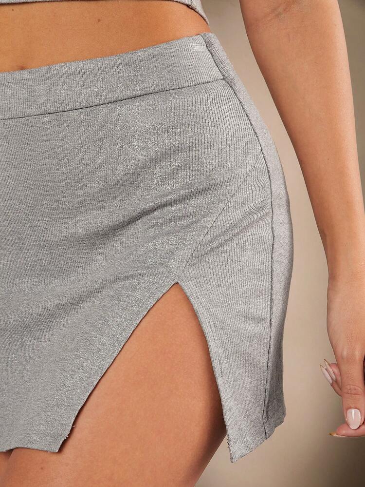 Silver Off-Shoulder Summer Set With Mini Skirt