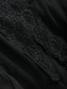 DAZY Women Square Neck Short Sleeve T-Shirt Summer - Black - View 8