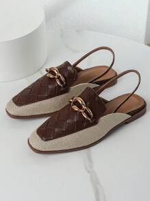 Neuankömmling quadratische Zehen Lässig Schuhe mit flachem Absatz