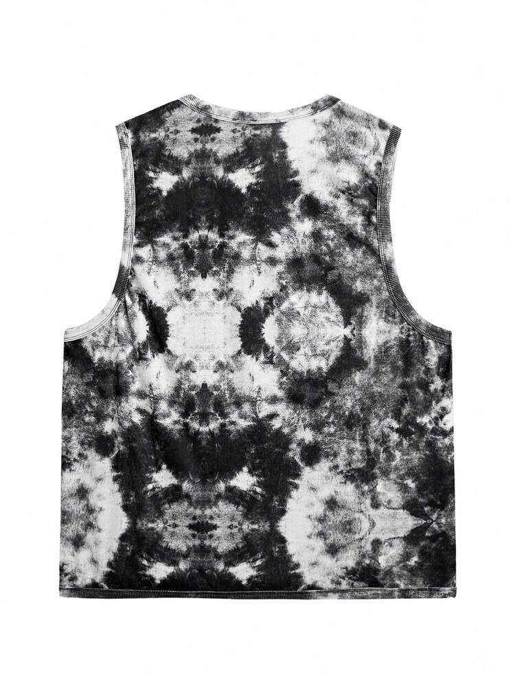 Men's Plus Size Knitted Printed Casual Tank Top