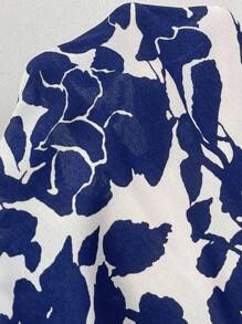 SHEIN VCAY Robe grande taille à manches de lanterne avec encolure ras-du-cou, parfaite pour les vacances