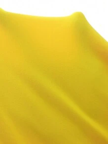 Slaydiva Vestido amarillo para mujer de talla grande con cuello halter, divisiones y plisado - Amarillo - Ver 7