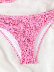 Swim Mod 女士夏季海滩碎花露背性感比基尼套装两件套比基尼套装