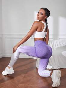 Easithlete 漸層鏤空收復運動打底褲 - 彩色 - 查看 3