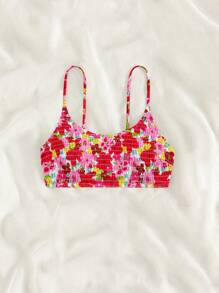 SHEIN Swim Bikini Top, Random Print Summer - Multicolor - View 6