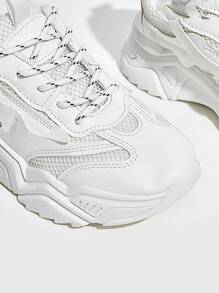 Vate Woman Shoes Fashion Breathable Lightweight Chunky White Sneakers Vacation Shoes Summer Sports Shoes Casual Shoes Halloween