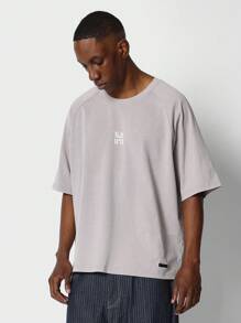 SUMWON T-shirt raglan lavé avec impression graphique au dos - Prune - Voir 2