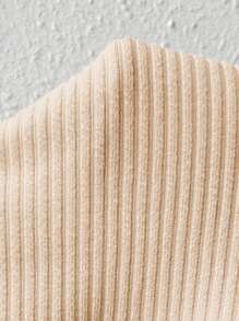 Zielony Camiseta sin mangas de punto acanalado de unicolor con parche en el cuello redondo para uso casual en verano