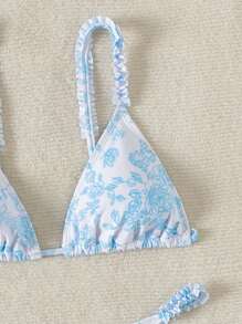 Swim Mod Damen Sommer Strand Bikini Set mit floralem Muster und sexy Design - Verschiedenfarbig - Übersicht 5
