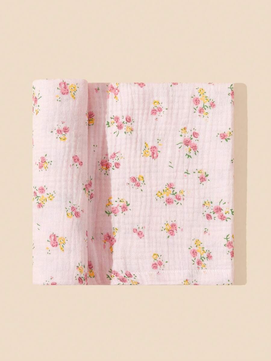 1pc Floral Patterned Soft, Comfortable, And Breathable Baby Swaddle Blanket - Multicolor - View 1
