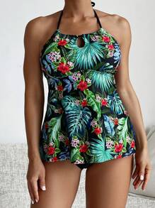 女士彩色随机吊带分体泳衣 夏季 - 彩色 - 查看 3