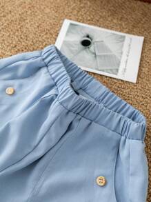 Young Boy Loose Fit Short Sleeve Shirt And Shorts Set