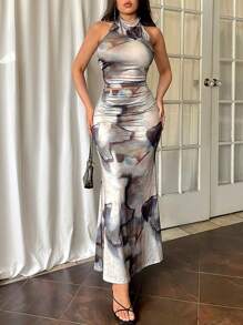 Firerie 女士露肩無背上衣+長裙人魚裙二件套 - 彩色 - 查看 6