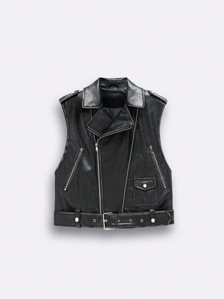 Women's Solid Color Sleeveless Summer Zipper Jacket