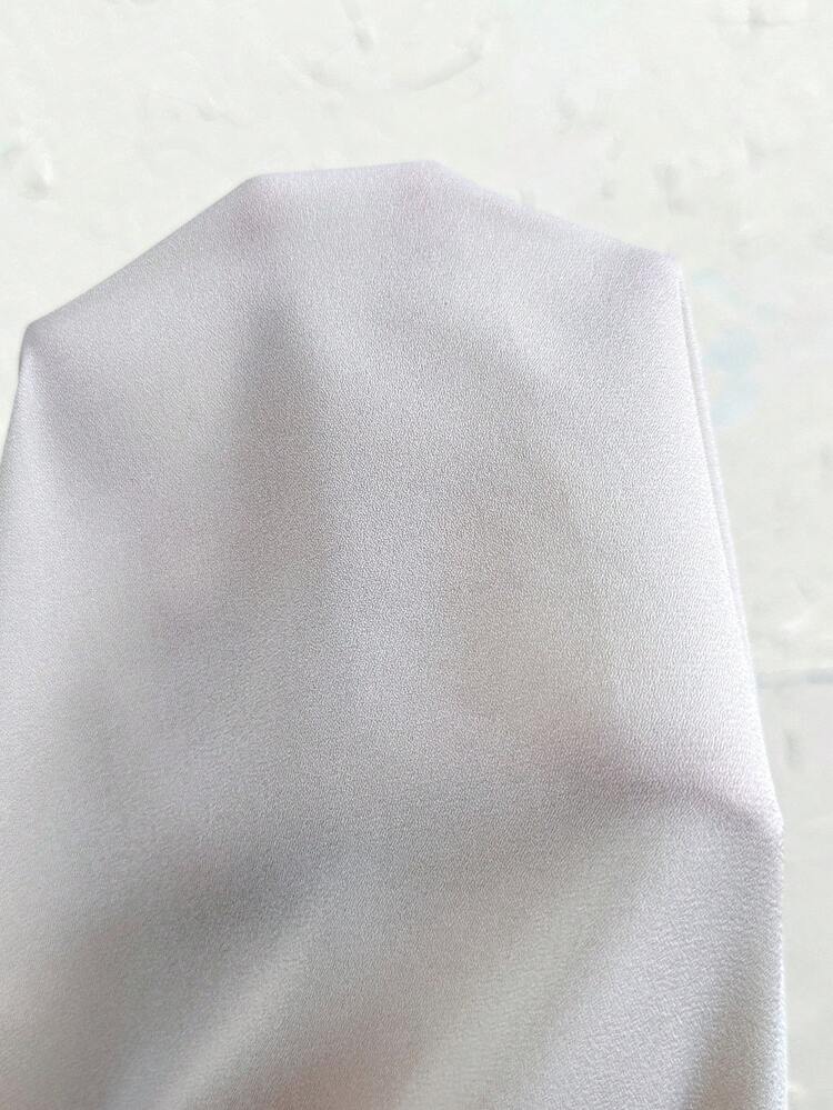 Summer Elegant Solid Asymmetrical Shoulder Shirt With 3d Flower Decoration