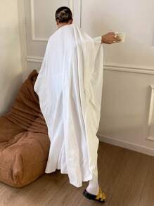 Livesso Vintage V-Neck Home Wear Dress With Design Element, Moo Moo Lounge Dress, Fall Pajama