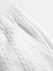 Quần short vải jacquard họa tiết thời trang thường ngày cho nam đi biển và thể thao - trắng - Xem 5