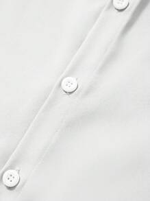 Manfinity Mode Camisa formal diaria básica de trabajo de manga larga de unicolor para hombres de talla grande, ideal para primavera/verano