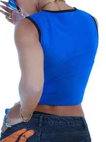 INAWLY Women's Simple Printed Sleeveless Tank Top For Daily Wear - Multicolor - View 2