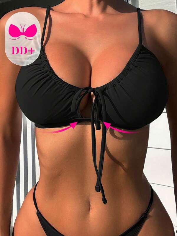 Swim DD+ Top de bikini cu bretele spaghete de vară pentru damă