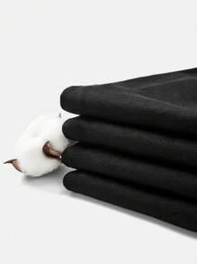 SHEIN Tween Boy Casual Slim-Fit Ribbed Jogger Pants - Black - View 9