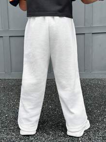 SHEIN 男小童字母補丁細節斜口袋長褲