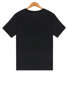 Herren T-Shirt in Große Größen mit MondMuster - Schwarz - Übersicht 2