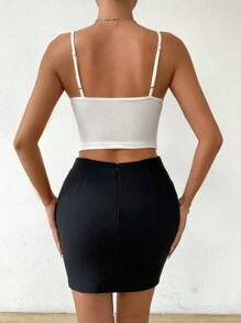 Chiquease Women's Solid Color Twist Knot Simple Summer Cami Top