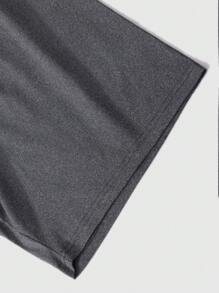 Men's Simple Solid Color Shorts, 2pcs Homewear Sleep Shorts Set