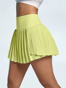 Easithlete Falda deportiva plisada para mujer de verano - Verde - Ver 7