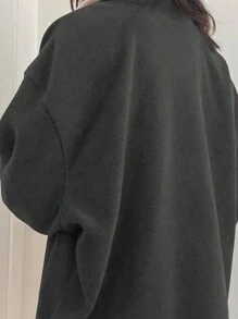 INAWLY 女士撞色休闲半拉链套头长袖卫衣，长袖上衣，适合毕业季、返校季、毕业典礼、教师节等场合，秋季返校季必备。 - 灰色 - 查看 2