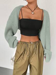 Flirla Women's Open-Front Casual Cardigan Fall Cloth For Women - Green - View 5