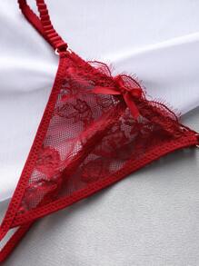 Spicy Aura 女士纯色蕾丝性感内衣（3件）适合外出 - 彩色 - 查看 6