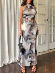 Firerie 女士露肩無背上衣+長裙人魚裙二件套 - 彩色 - 查看 5