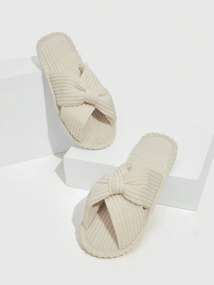 Cuccoo 女士鞋子舒适时尚室内白色毛茸茸拖鞋夏季度假鞋夏季促销万圣节 - 米色 - 查看 1